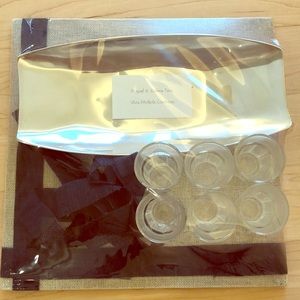 Shot set. 6 shot glasses plus silver tray